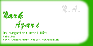 mark azari business card