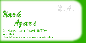 mark azari business card